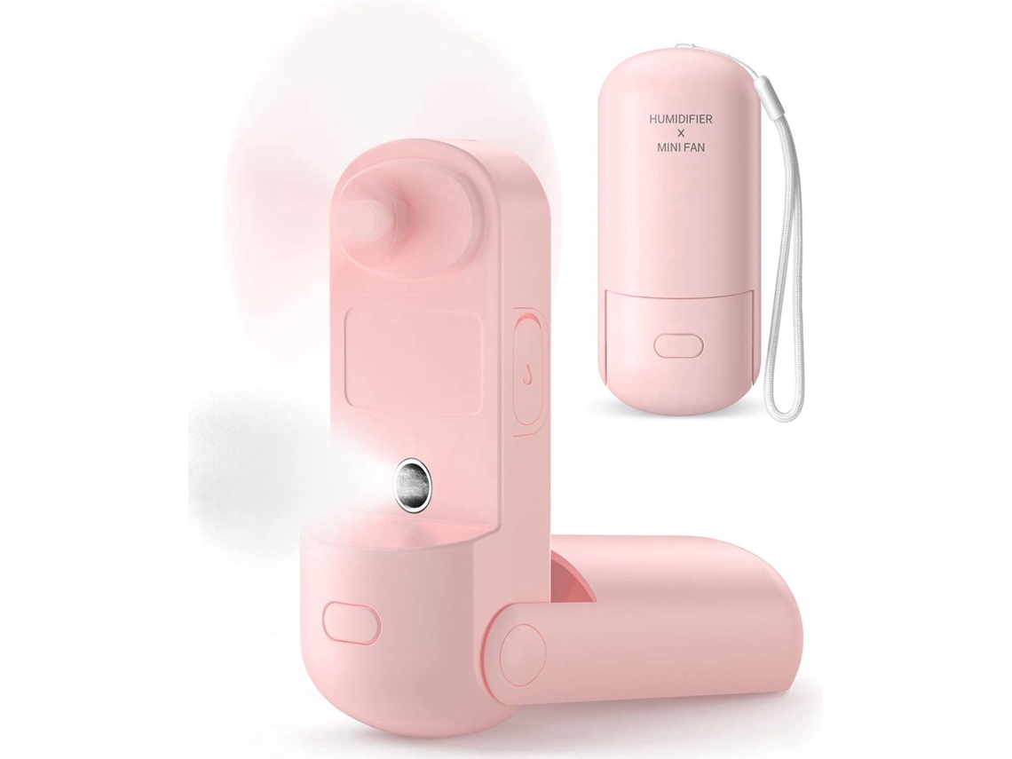 Ventilador de Bolsa, Recarregável USB, Portátil, Dobrável, Silencioso, Mini Ventilador Liptaptyn Mão (Rosa)