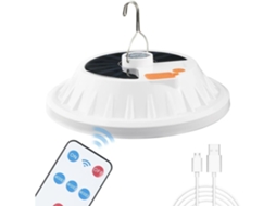Lanterna Solar De Acampamento 120 Led Com Controle Remoto Bateria Recarregável Usb Regulável À Prova D'água Ipx7*