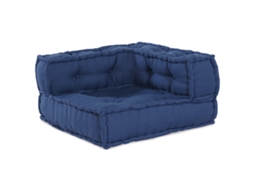 Conjunto 3 Sofá Modular Vidaxl Azul Tecido (140 X 70 X 36 Cm)