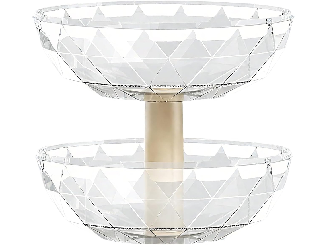 Fruteira De 2 Andares | Fruteira Removível De 2 Andares Com Tampa | Suporte Decorativo Para Mesa, Fe Gokoco