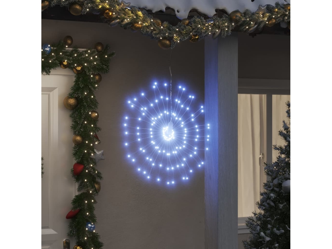 Vidaxl Iluminações Estrelares Natal 140 Leds 8 Pcs 17 Cm Branco Frio