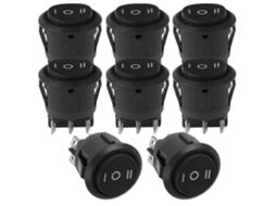 Conjunto de 8 interruptores de alavanca com posições para pinho, para carro, barco e eletrodomésticos.