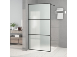 Vidaxl Divisória De Chuveiro 100x195 Cm Vidro Opaco Esg Preto