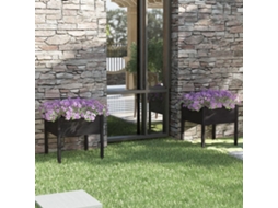 Vidaxl Vaso/floreira De Jardim 2 Pcs 70x70x70 Cm Pinho Maciço Preto
