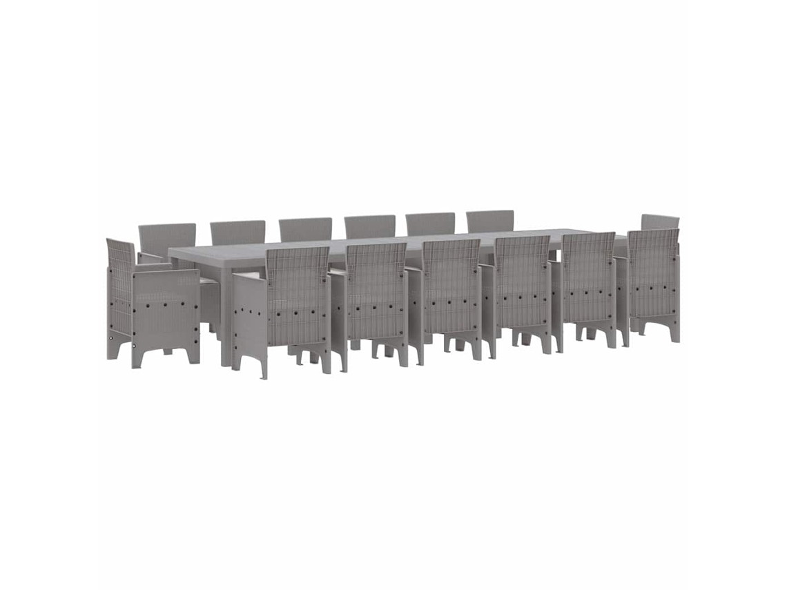 Maison Exclusive - Conjunto De Jantar Para Jardim 15 Pcs Cinzento-claro
