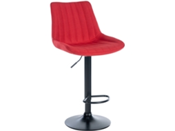 Banco de bar em tecido Toni vermelho/preto CLP