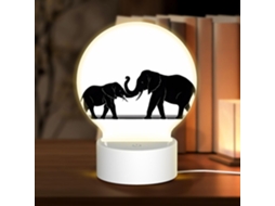 Luz Noturna Infantil Com Estampa Elefante Velho E Filhote,