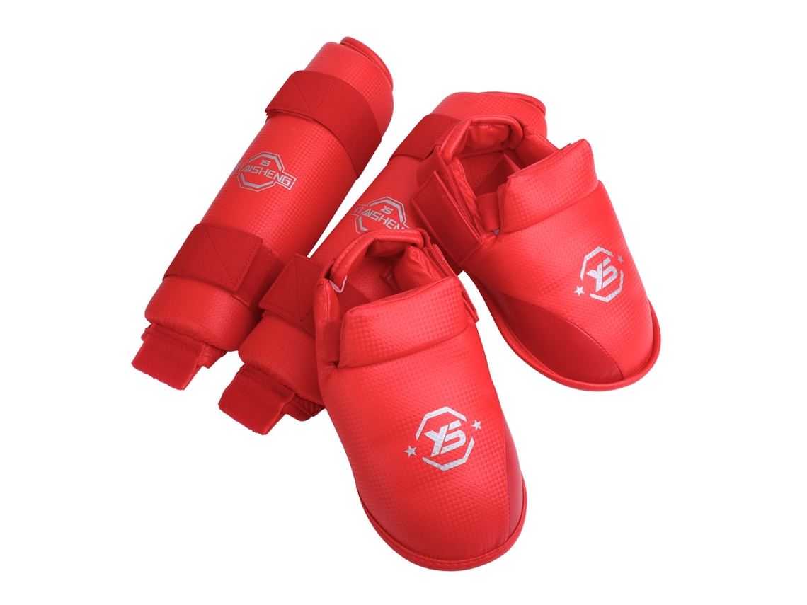 Protetor de panturrilha acolchoado com alça ajustável (vermelho XL)