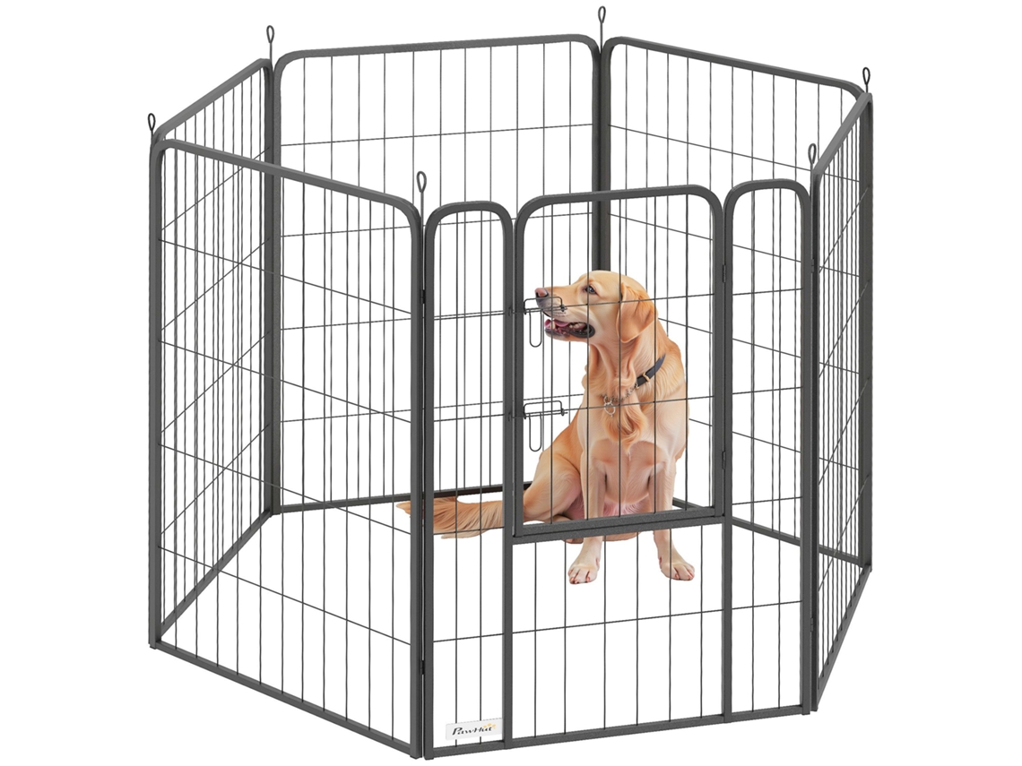 Parque Para Cães Com 6 Painéis, Robusto, Com Porta Segura, Para Uso Interno E Externo, Ideal Para Jardim E Camping, 100 Cm De Altura.