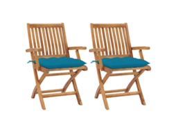 Folding Chair, Folding Chairs Vidaxl Azul Teca (n/a)