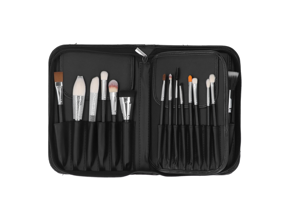 Set De 29 Pincéis De Maquilhagem Com Bolsa De Armazenamento Plegável E Fecho Zipper