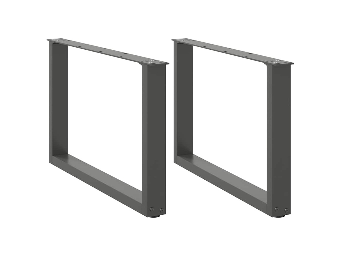 Vidaxl Pés Para Mesa De Centro Em Forma De U, 2 Peças, Antracite, 70x (42-43) Cm, Aço