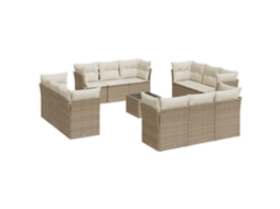 Garden Sofa Set, Garden Sofa Sets Vidaxl Bege Rattan / Vime (n/a)