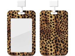 Porta Crachá Protetor Com Estampa De Leopardo E Cordão Impermeável Identificação, Ideal Enfermeiros, Médicos E