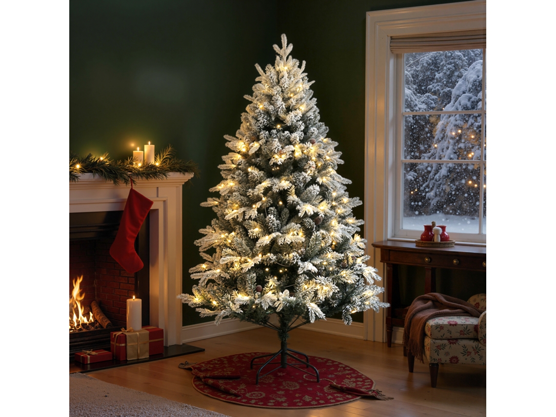Árvore De Natal Artificial, Em Plástico, Com Iluminação Led, Cor Verde