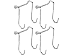 Conjunto De 4 Ganchos De Porta Em Aço Inoxidável, Formato Duplo Em S, Sem Necessidade De Furar.