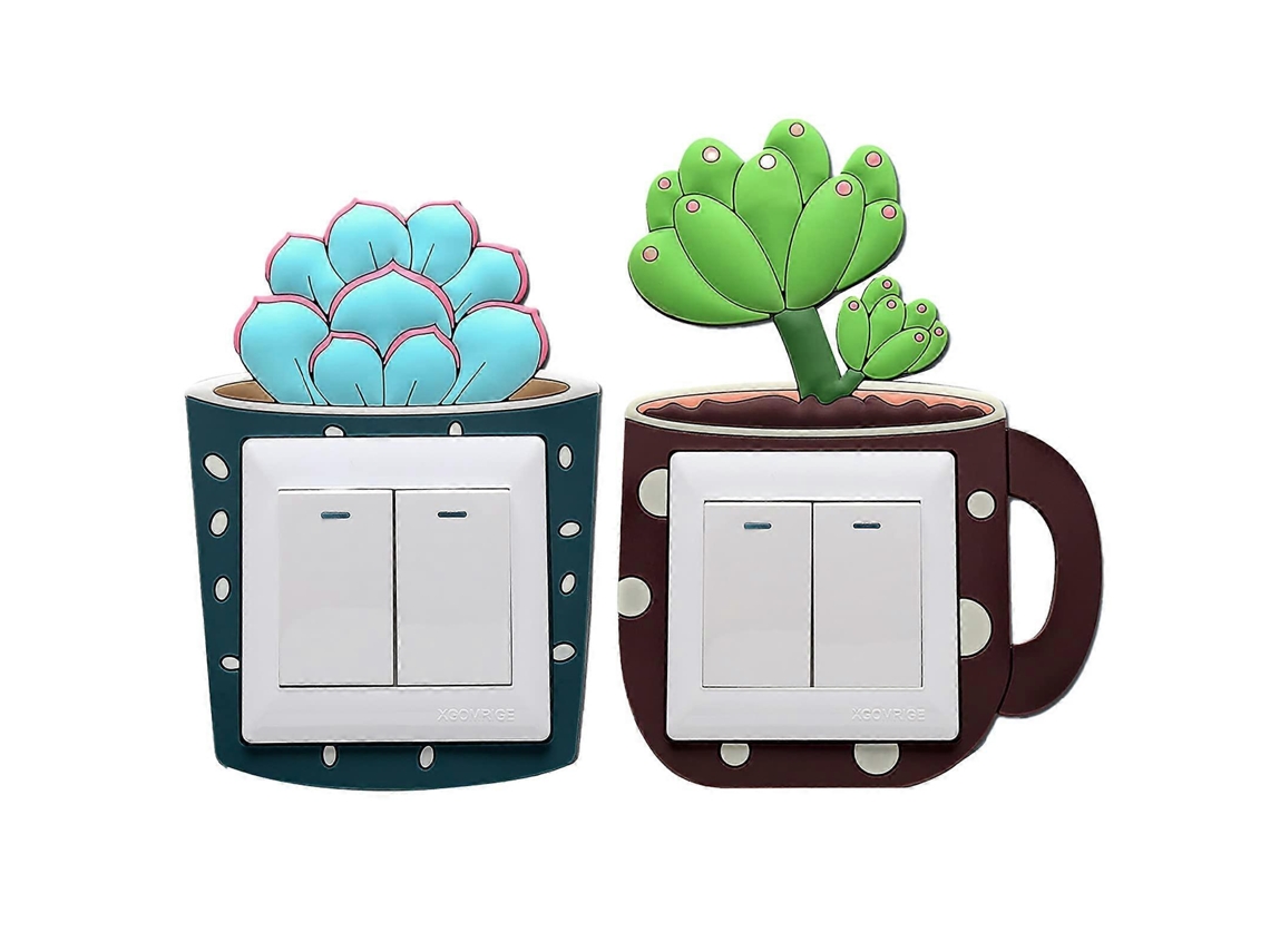 Omni 2 Adesivos de Interruptor Elétrico para Quarto de Crianças Meninos Meninas, Hibisco Flor de Neve + Beleza Invernal