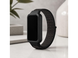Capa para Xiaomi Smart Band 9 Active ou Redmi Band 3 Plástico Alça de Nylon Preta XIAOMOYU