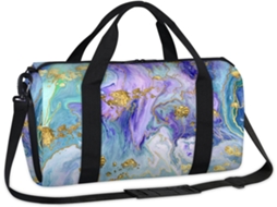 Bolsa Esportiva Colorida com Estampa Marmorizada Tecido Poliéste 45x21x5x23cm Pa Ma Design Du