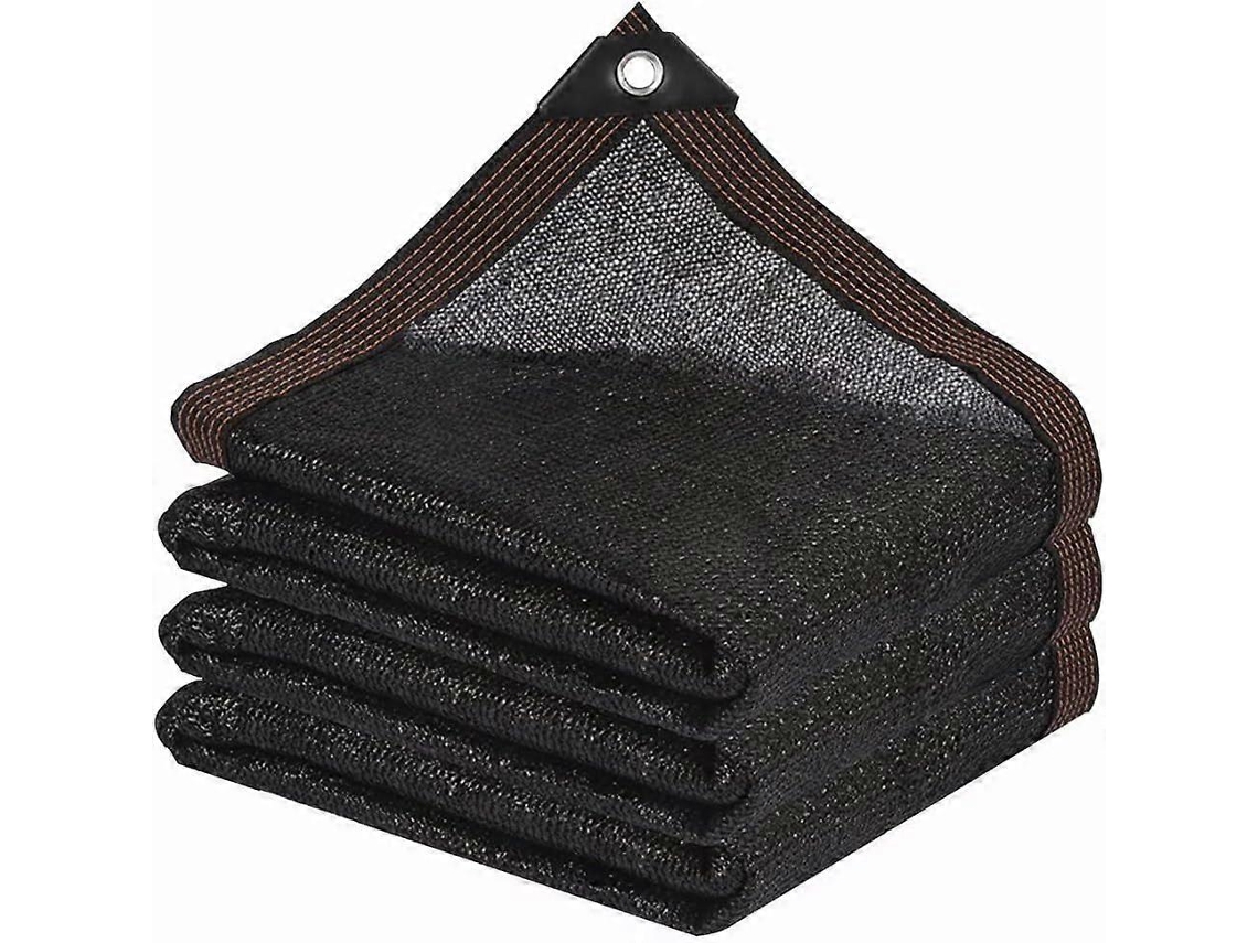 Tela de sombreamento para jardim com ilhós, cobertura externa com 90% de sombreamento para pérgola, pátio, plantas, estufa, galinheiro, preta (3x6m)