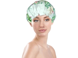 Touca De Banho Feminina, Reutilizável, Impermeável, Dupla Camada, Com Elástico, Ideal Para Cabelos Longos E Grossos