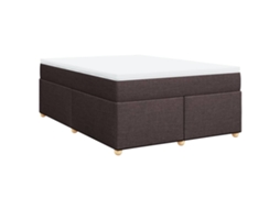 Cama com Molas/Colchão 140x190 Cm Tecido Castanho Escuro MAISON EXCLUSIVE
