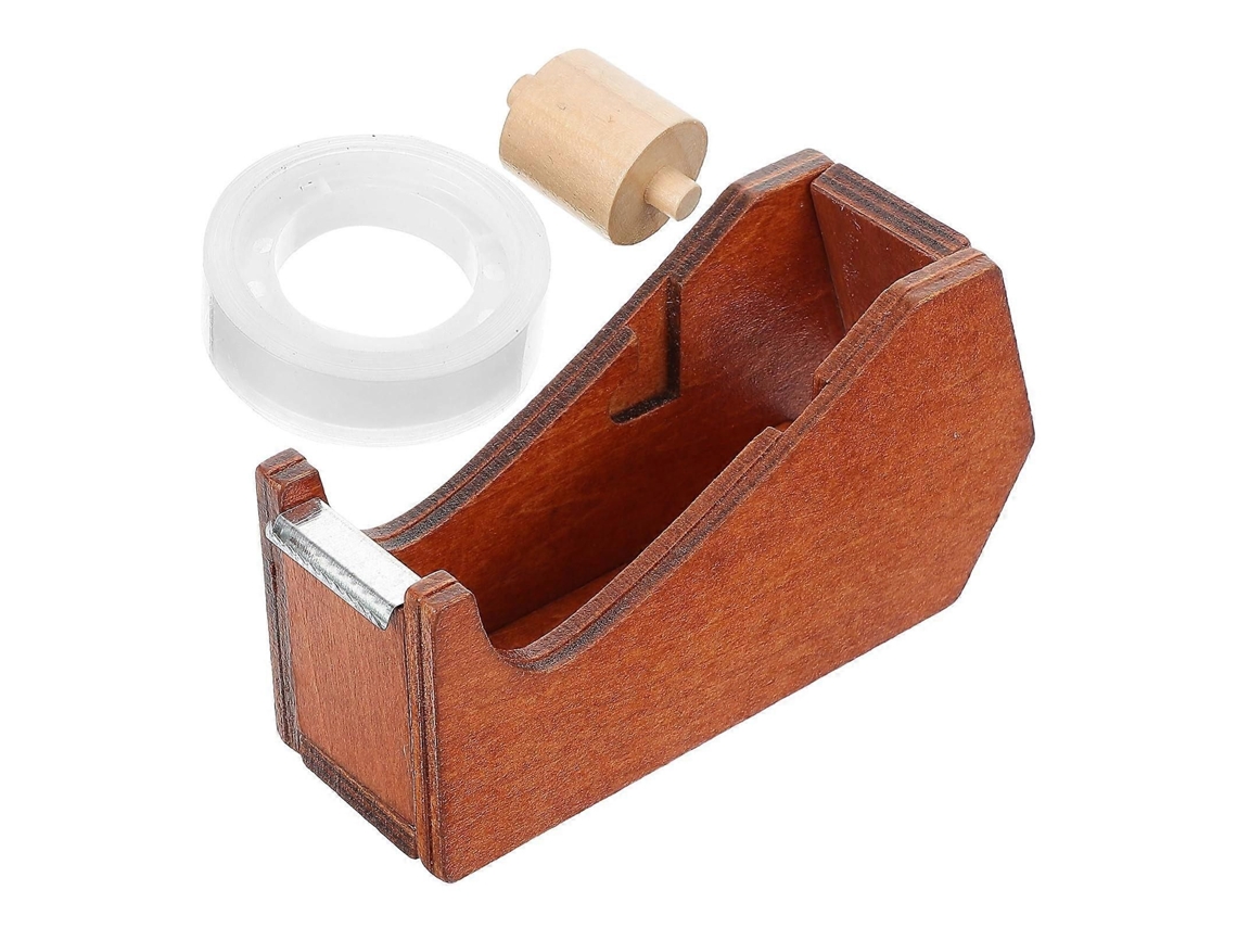 Dispensador de Fita Adesiva de Madeira com Elegante Design de Animal Esculpido, Estilo Vintage, para Escritório e Artesanato. GOKOCO