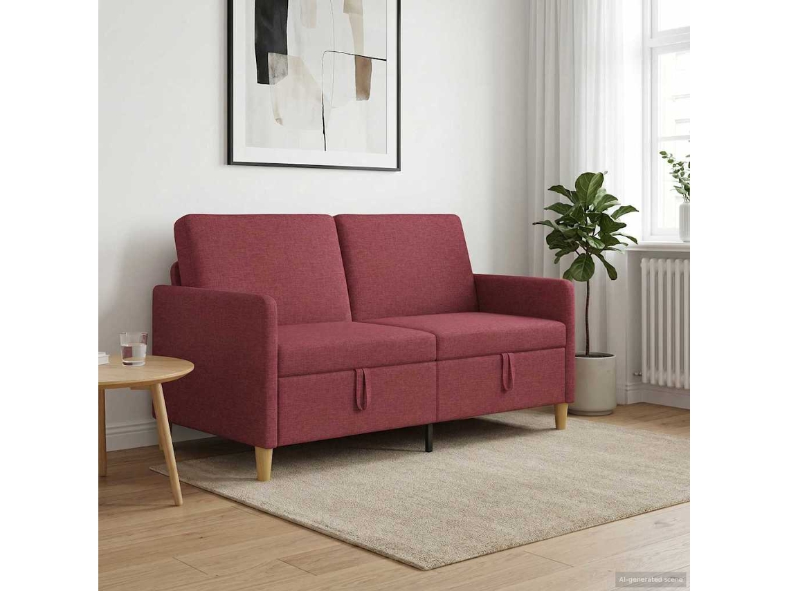 Vidaxl Sofa Com Armazenamento Vinho Vermelho 152 X 78 X 87 Cm
