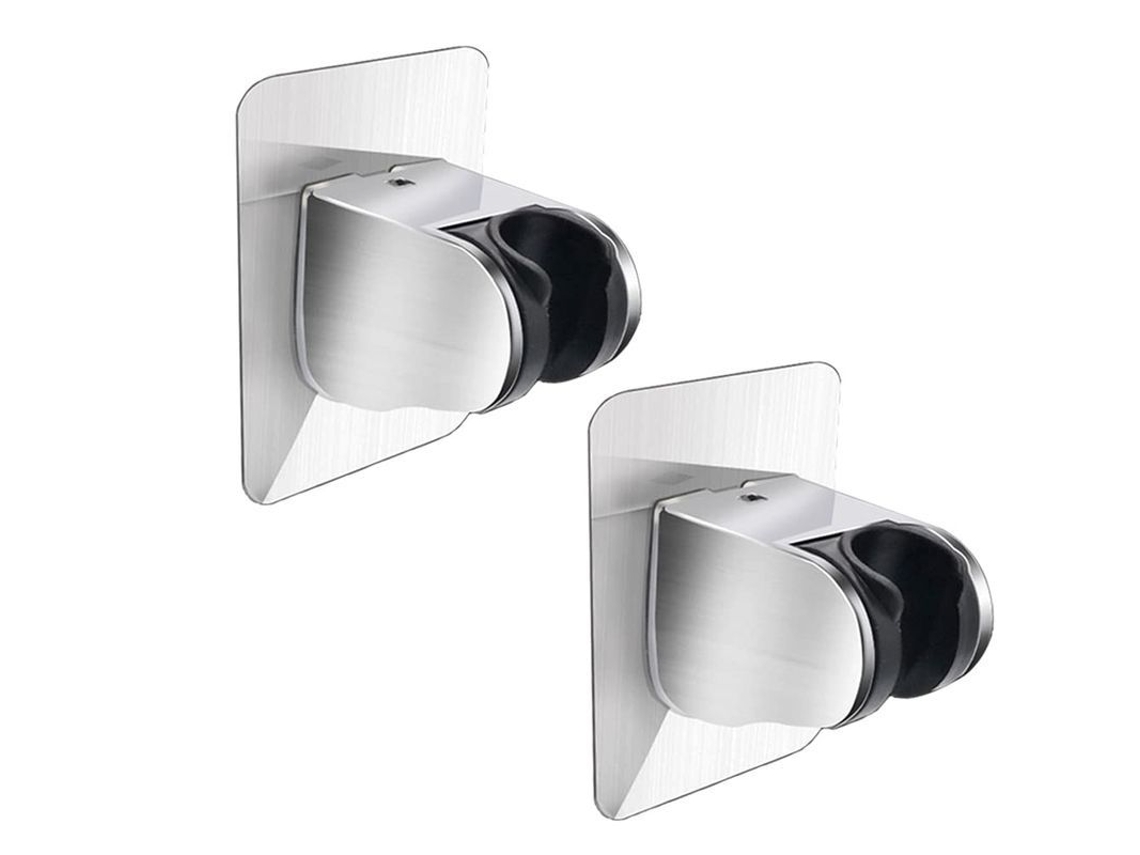Suporte Para Chuveiro Com Fixação Ajustável, Sem Perfuração, Cromado, 2 Unidades