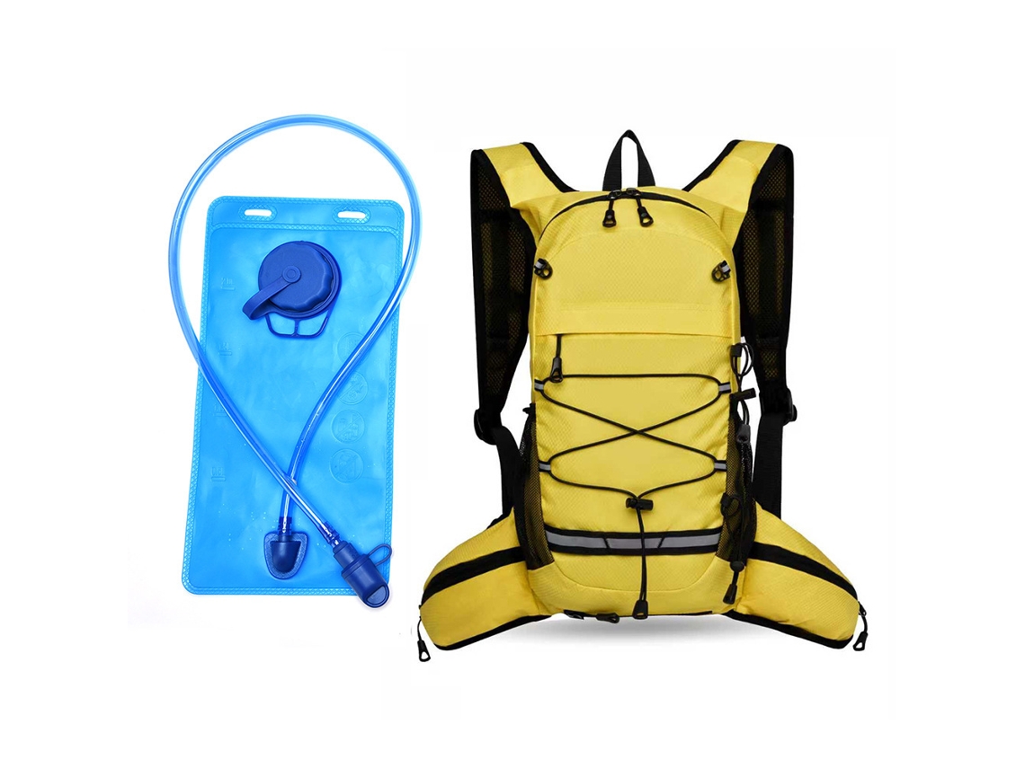 (amarelo Com Reservatório De Hidratação) Mochila Leve Para Atividades Ao Ar Livre, Como Corrida Em Trilha E Ciclismo, Unissex.