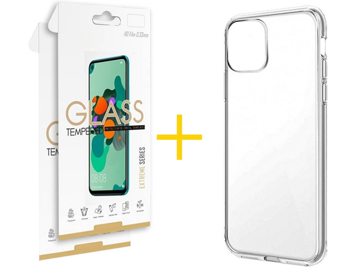 Kit Capa e 2 Películas Apple iPhone 11 Pro SKYHE Liso (Transparente)