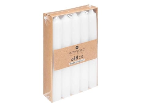 Conjunto De 10 Velas Em Bastão Branco 45g Atmosphera Criador De Interiores Branco Atmosphera Créateur Dintérieur