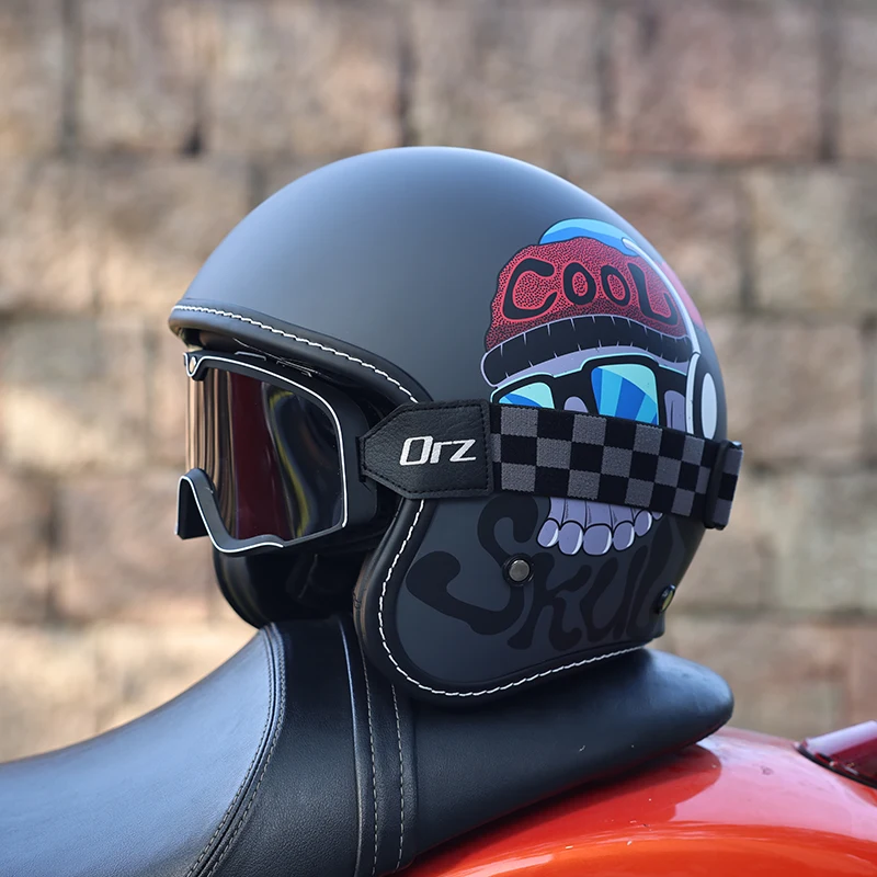 Capacete De Motocicleta (g) 3/4, Certificado Dot, Casco Em Abs