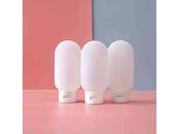 Três Frascos Recarregáveis de 60ml, com Tampa e Fáceis de Apertar. MDUG (estilo C)