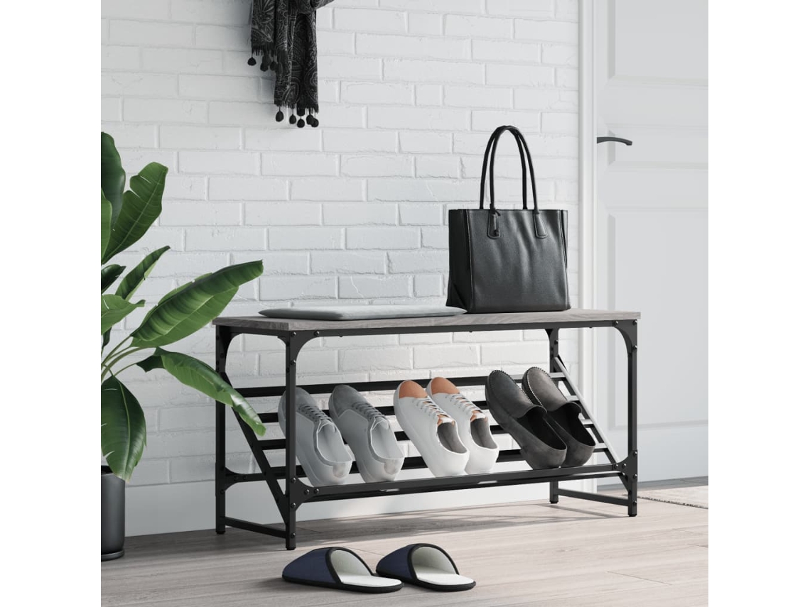 Vidaxl Sapateira 90x30x45 Cm Derivados De Madeira Cinzento Sonoma
