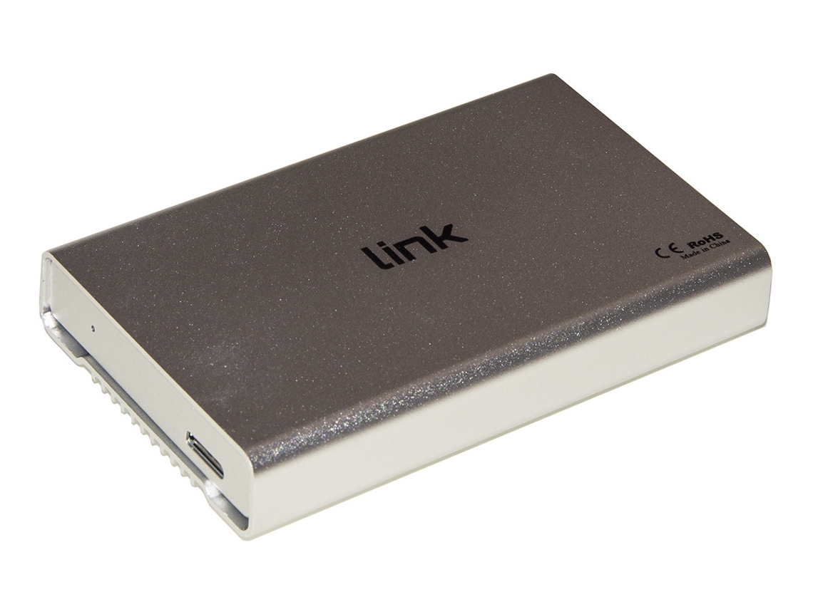 LINK ACCESSORI Lklod254 Estojo para disco rígido externo Hdd Estojo para disco rígido prateado branco 2,5'