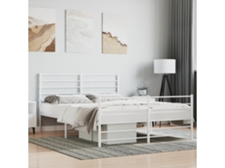 Estrutura De Cama Com Cabeceira E Pés 120x190 Cm Metal Branco