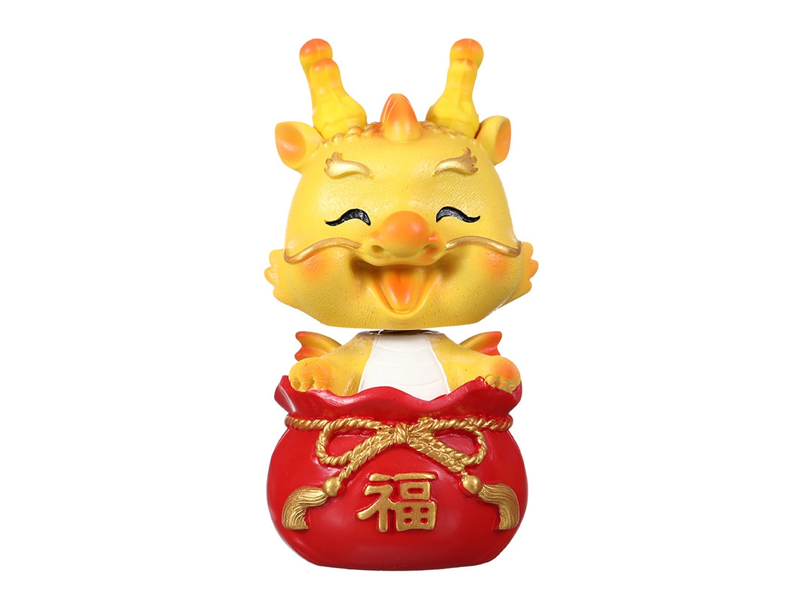 Laxiscreed Boneca De Cabeça A Sacudir Para Decoração De Carro Ano Novo Dragão E Fortuna