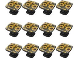 Puxadores Quadrados Para Armários De Cozinha, Puxadores Para Gavetas De Cômoda, 12 Peças, Girassol Em Flor, Puxadores