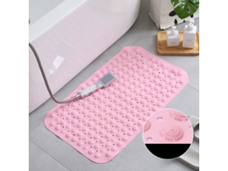 Esteira Antiderrapante para Banheira com Cups de Sucção Pvc Rosa 35x70cm | S/MARCA