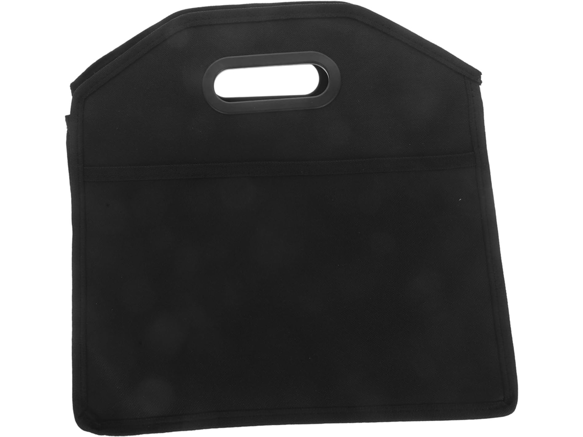 Organizador duplo para porta-bolsas de carro com vários compartimentos.