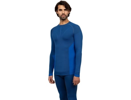 T-shirt De Homem Dry Heat Montaña Crew Neck Long Sleeves Azul (m)