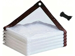 Clear Pe Tarpaulin With Grommets, Heavy Duty Waterproof Transparent Garden Cover For Greenhouse Roof Shed Patio