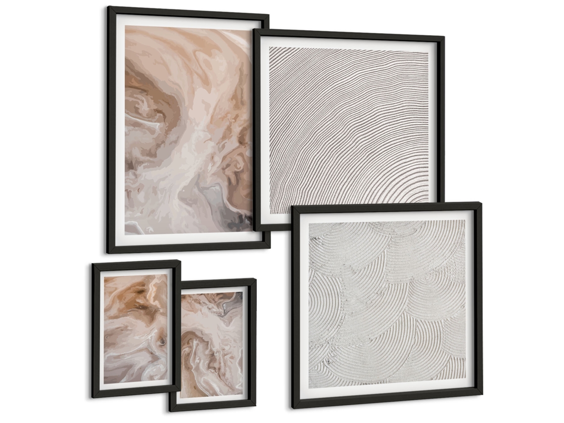 Conjunto De Pinturas Padrões Marmorizados De Texturas De Pedra Espelharte (5 Peças)