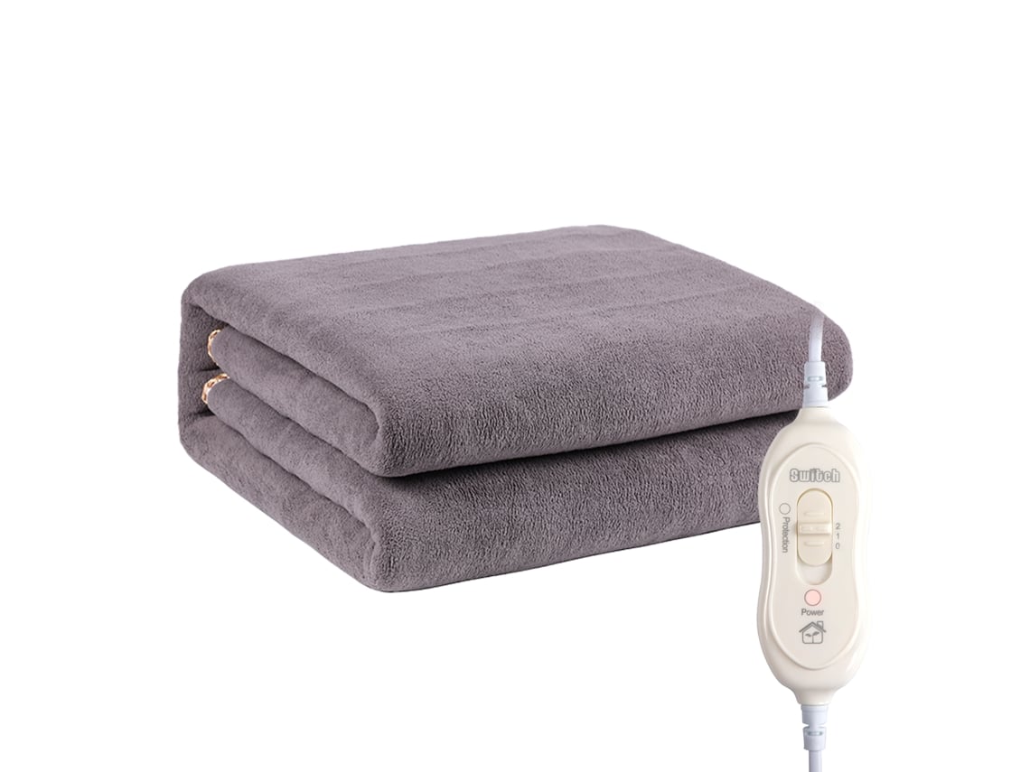 Coberto Elétrico Aquecido 150x80cm Tecido Pelúcia 2 Níveis 220-240V | S/MARCA