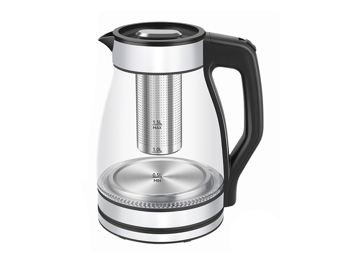 Chaleira de Aço e Borosilicato, Luzes Led, 1500W, 1,5L DAM