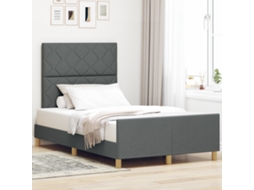 Cama Cinza Escuro 120x200 Cm Em Tecido