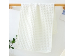 Toalha Waffle em Puro Algodão, Absorvente e de Secagem Rápida, Branca/ 35x80cm BRILVIBERA