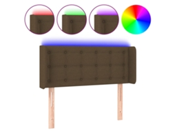 Cabeceira de Cama com Luzes Led Tecido Castanho MAISON EXCLUSIVE (103x16x78 cm)