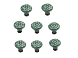 Conjunto de 8 Puxadores Cerâmica Verde, para Gavetas BRILVIBERA | BRILVIBERA